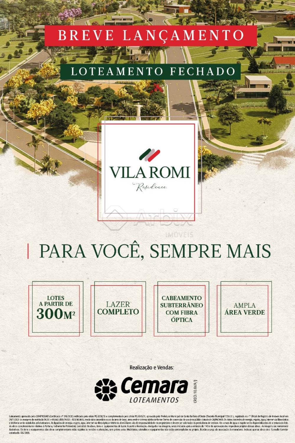 Lançamento Vila Romi no bairro Vila Romi em Santa Bárbara D'Oeste-SP